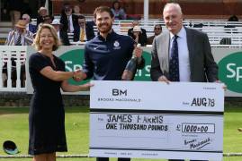 JAMES HARRIS WINS MIDDLESEX CRICKET’S AUGUST BROOKS MACDONALD PLAYER OF THE MONTH AWARD